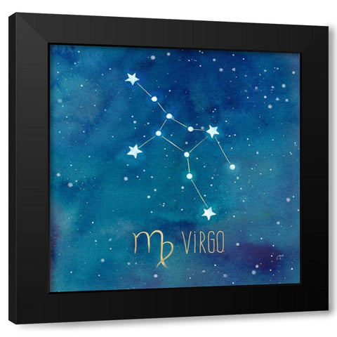 Star Sign Virgo Black Modern Wood Framed Art Print by Coulter, Cynthia