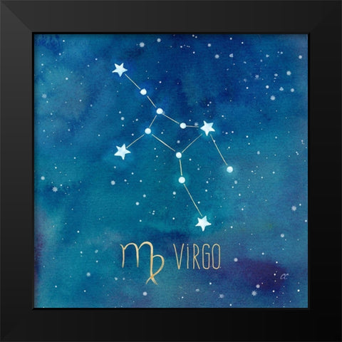 Star Sign Virgo Black Modern Wood Framed Art Print by Coulter, Cynthia