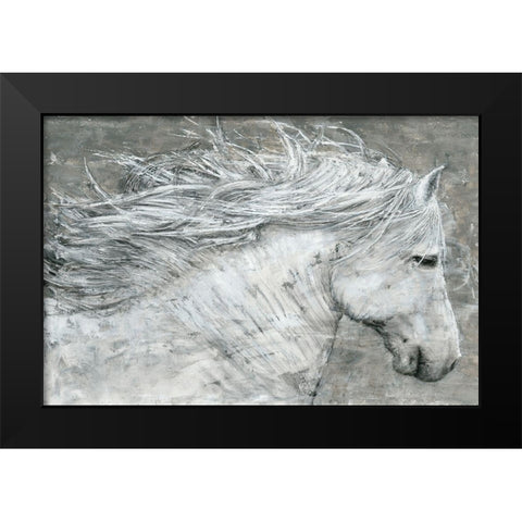 Wild Horse Black Modern Wood Framed Art Print by Cusson, Marie Elaine