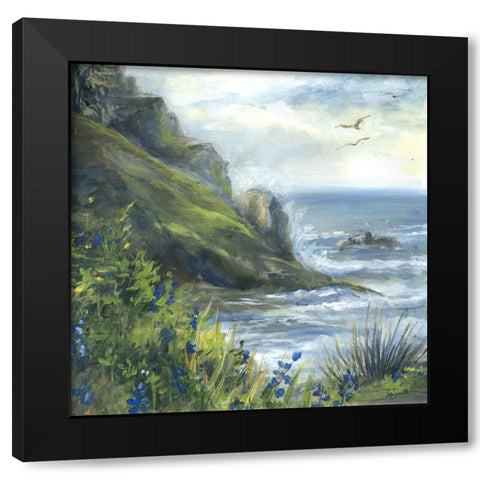 Blue Bell Ocean landscape Black Modern Wood Framed Art Print with Double Matting by Tre Sorelle Studios