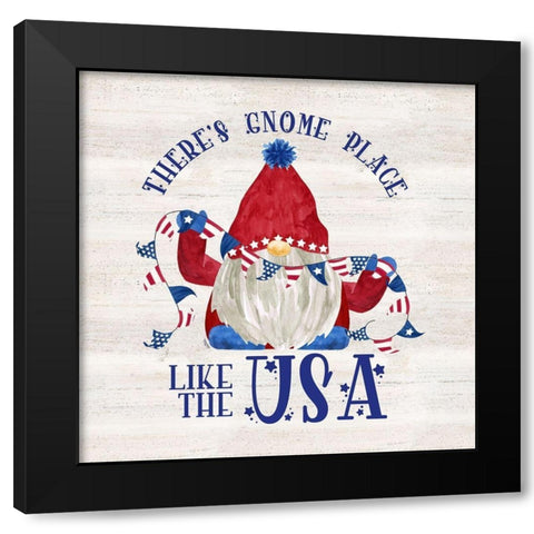 Patriotic Gnomes III-USA Black Modern Wood Framed Art Print by Reed, Tara