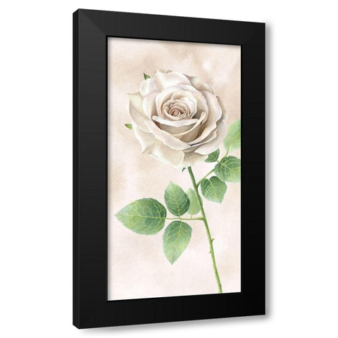 Ivory  Roses panel II Black Modern Wood Framed Art Print by Wilson, Kelsey