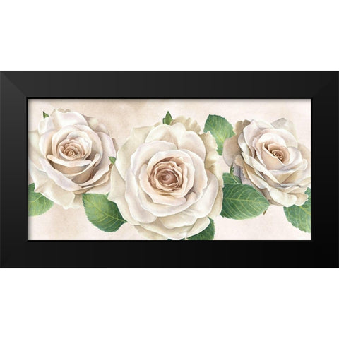Ivory  Roses landscape I Black Modern Wood Framed Art Print by Wilson, Kelsey