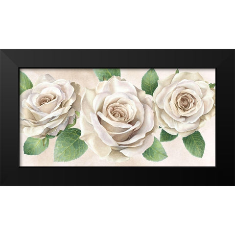 Ivory  Roses landscape II Black Modern Wood Framed Art Print by Wilson, Kelsey