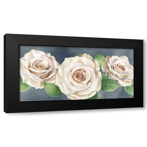 Ivory  Roses on gray landscape I Black Modern Wood Framed Art Print with Double Matting by Wilson, Kelsey