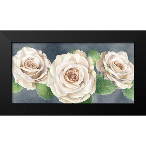 Ivory  Roses on gray landscape I Black Modern Wood Framed Art Print by Wilson, Kelsey