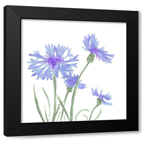 Wildflower Group IV Black Modern Wood Framed Art Print by Bannarot