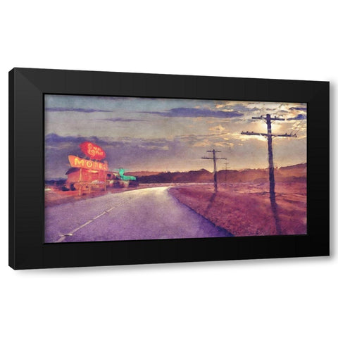 Last Motel Black Modern Wood Framed Art Print with Double Matting by Bay, Noah