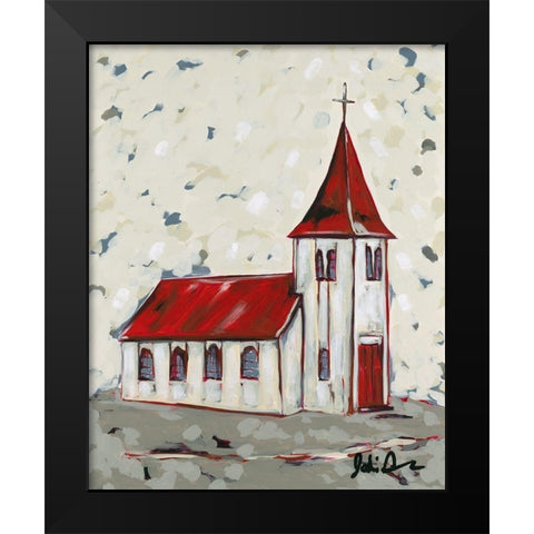 Here is the Church Black Modern Wood Framed Art Print by Augustine, Jodi