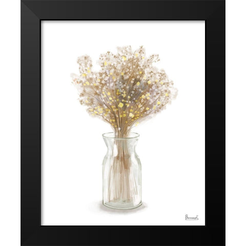 Dried Flower yellow II Black Modern Wood Framed Art Print by Bannarot