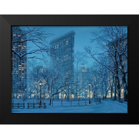 Winter Icon Black Modern Wood Framed Art Print by Lushpin, E.