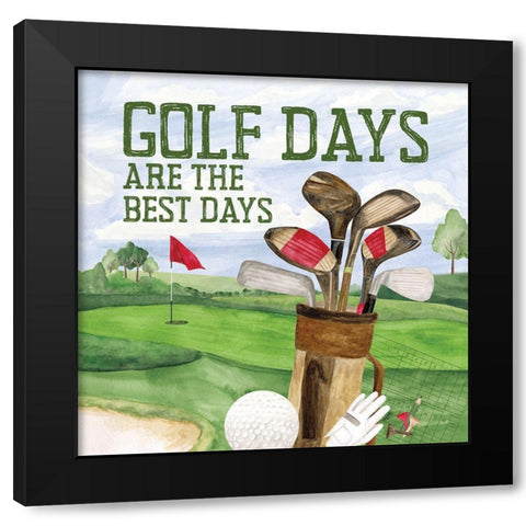 Golf Days II-Best Days Black Modern Wood Framed Art Print by Reed, Tara