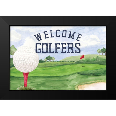 Golf Days landscape I-Welcome Black Modern Wood Framed Art Print by Reed, Tara