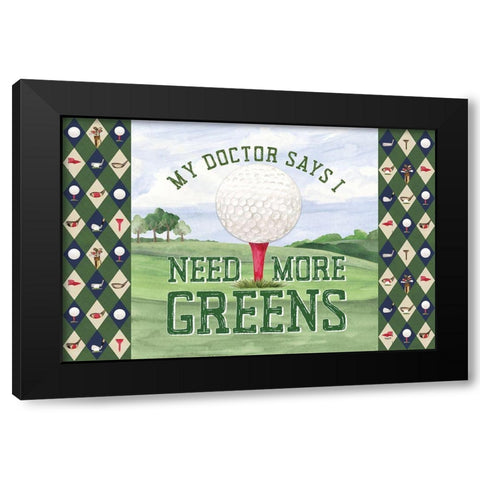 Golf Days landscape III-More Greens Black Modern Wood Framed Art Print by Reed, Tara