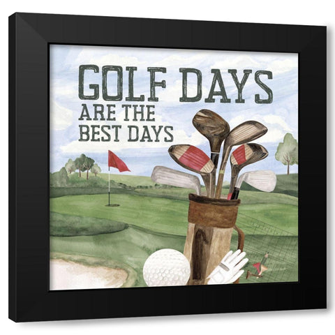 Golf Days neutral II-Best Days Black Modern Wood Framed Art Print by Reed, Tara