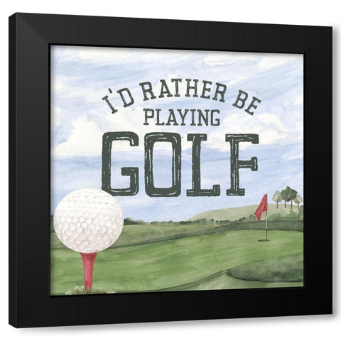 Golf Days neutral III-Rather Be Black Modern Wood Framed Art Print by Reed, Tara