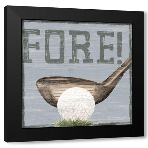 Golf Days neutral V-Fore! Black Modern Wood Framed Art Print by Reed, Tara