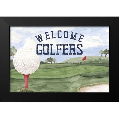 Golf Days neutral landscape I-Welcome Black Modern Wood Framed Art Print by Reed, Tara