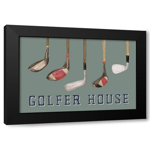 Golf Days neutral landscape II-Golfer House Black Modern Wood Framed Art Print by Reed, Tara
