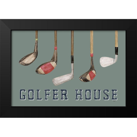 Golf Days neutral landscape II-Golfer House Black Modern Wood Framed Art Print by Reed, Tara