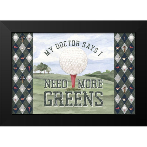 Golf Days neutral landscape III-More Greens Black Modern Wood Framed Art Print by Reed, Tara