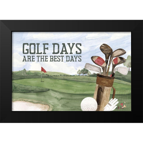 Golf Days neutral landscape IV-Best Days Black Modern Wood Framed Art Print by Reed, Tara