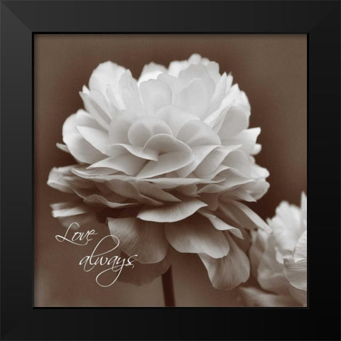 Sepia Blossoms II Black Modern Wood Framed Art Print by Romita, Denise