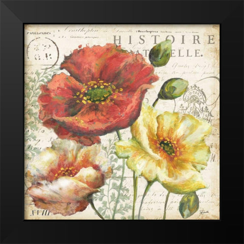 Spice Poppies Histoire Naturelle I Black Modern Wood Framed Art Print by Tre Sorelle Studios