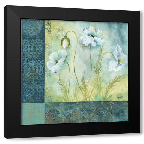 White Poppy Garden I Black Modern Wood Framed Art Print with Double Matting by Tre Sorelle Studios