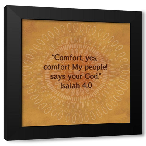 Jacobean Medallion Scripture III Black Modern Wood Framed Art Print with Double Matting by Coulter, Cynthia