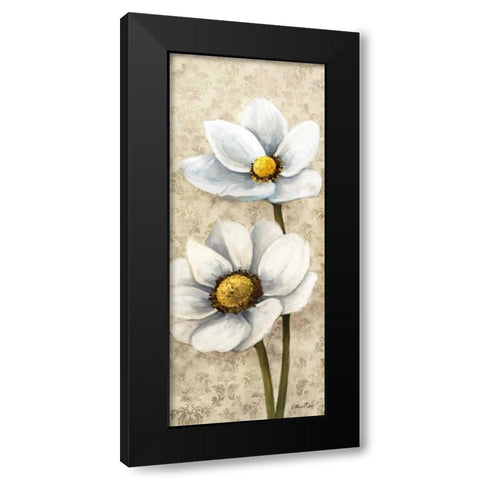 Winter White Poppies Panel II Black Modern Wood Framed Art Print with Double Matting by Milan, Vittorio