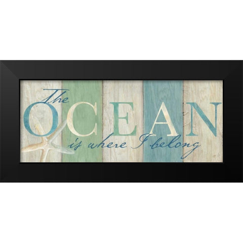 Beach Sentiment Signs II Black Modern Wood Framed Art Print by Coulter, Cynthia