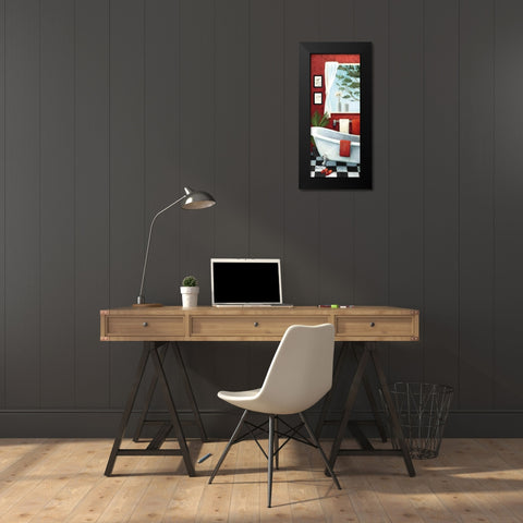 Bath with a View Panel I Black Modern Wood Framed Art Print by Milan, Vittorio