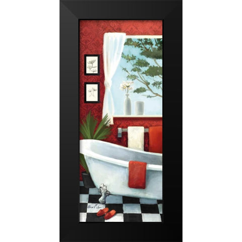 Bath with a View Panel I Black Modern Wood Framed Art Print by Milan, Vittorio