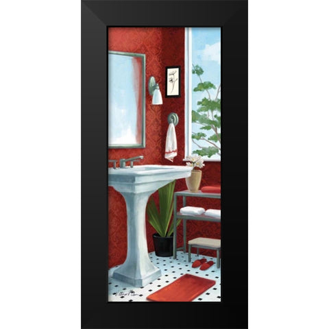 Bath with a View Panel II Black Modern Wood Framed Art Print by Milan, Vittorio