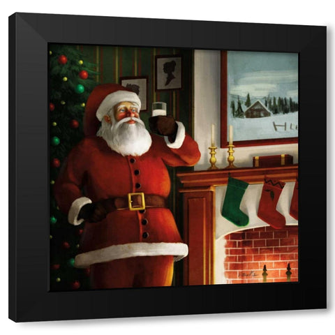 Christmas Eve Santa Black Modern Wood Framed Art Print by Milan, Vittorio