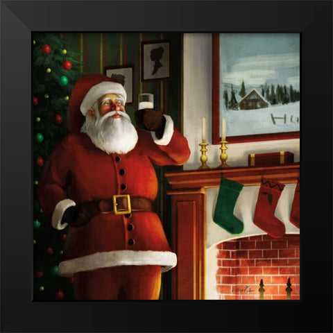 Christmas Eve Santa Black Modern Wood Framed Art Print by Milan, Vittorio