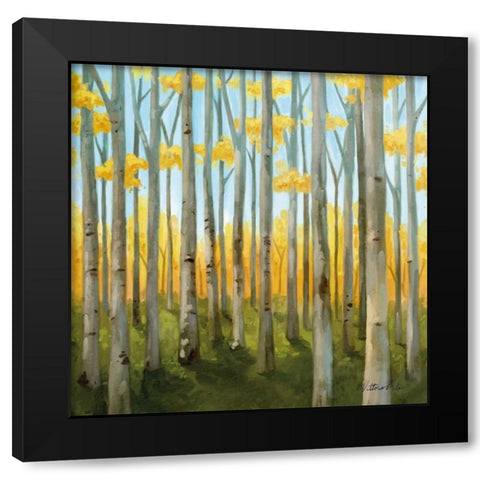 Birch Woods II Black Modern Wood Framed Art Print with Double Matting by Milan, Vittorio
