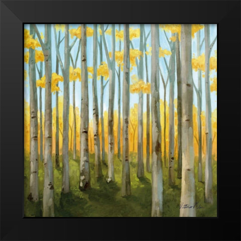 Birch Woods II Black Modern Wood Framed Art Print by Milan, Vittorio
