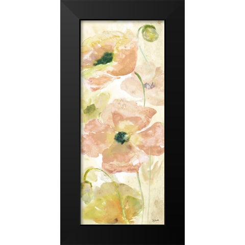 Watercolor Blush Panel I Black Modern Wood Framed Art Print by Tre Sorelle Studios