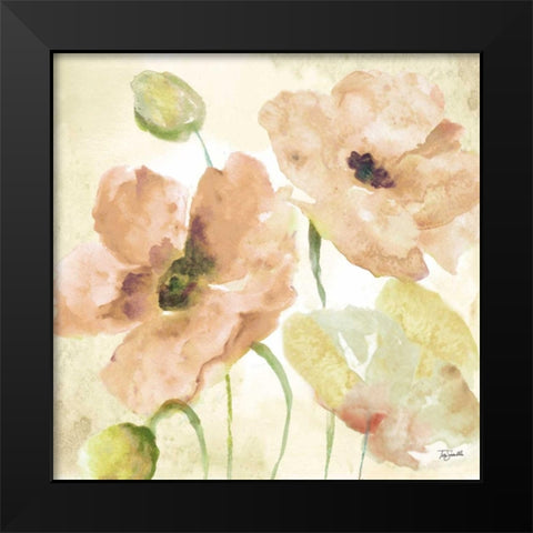 Watercolor Blush II Black Modern Wood Framed Art Print by Tre Sorelle Studios