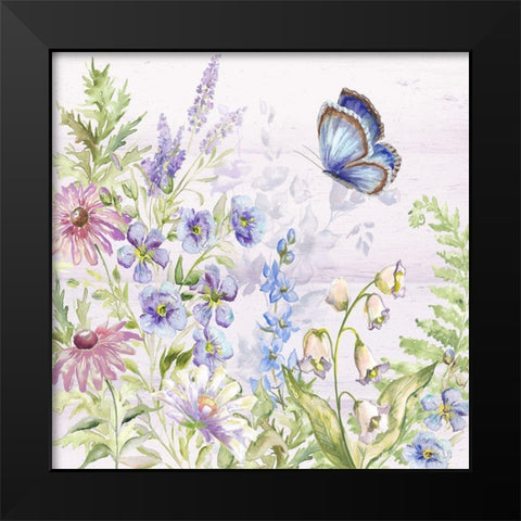 Butterfly Trail II Black Modern Wood Framed Art Print by Tre Sorelle Studios