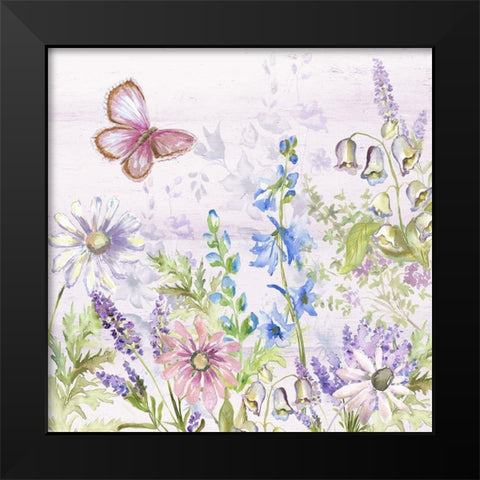 Butterfly Trail III Black Modern Wood Framed Art Print by Tre Sorelle Studios