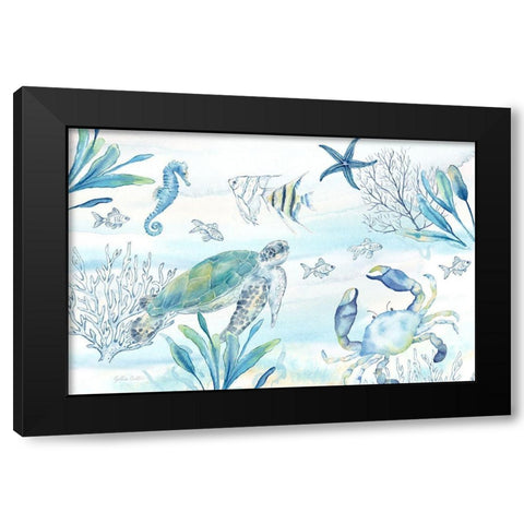Great Blue Sea I Black Modern Wood Framed Art Print by Coulter, Cynthia