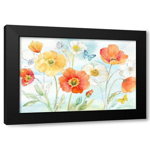Happy Poppies I Black Modern Wood Framed Art Print by Coulter, Cynthia