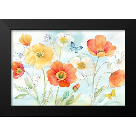 Happy Poppies I Black Modern Wood Framed Art Print by Coulter, Cynthia