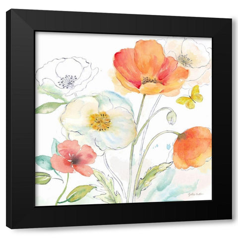 Happy Poppies III Black Modern Wood Framed Art Print by Coulter, Cynthia