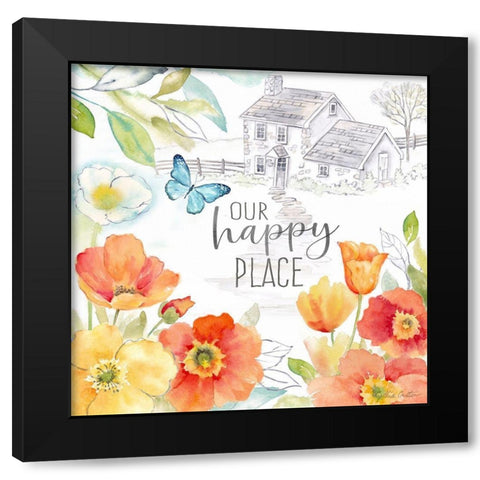 Happy Poppies VI Black Modern Wood Framed Art Print by Coulter, Cynthia