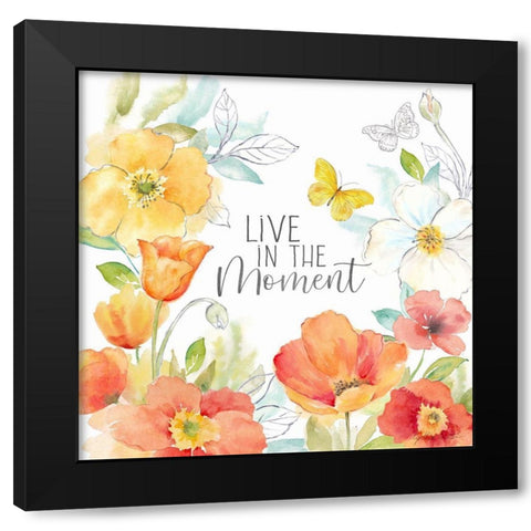 Happy Poppies VIII Black Modern Wood Framed Art Print by Coulter, Cynthia