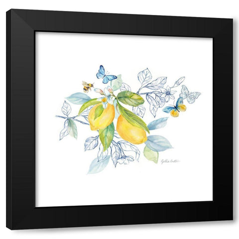 Lemon Sketch Book II Black Modern Wood Framed Art Print with Double Matting by Coulter, Cynthia